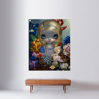 Alice With The Dormouse - Fabric Banner - artistvsart