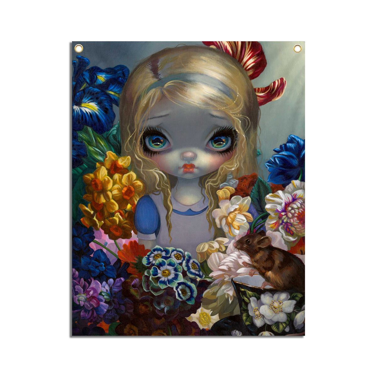 Alice With The Dormouse - Fabric Banner - artistvsart