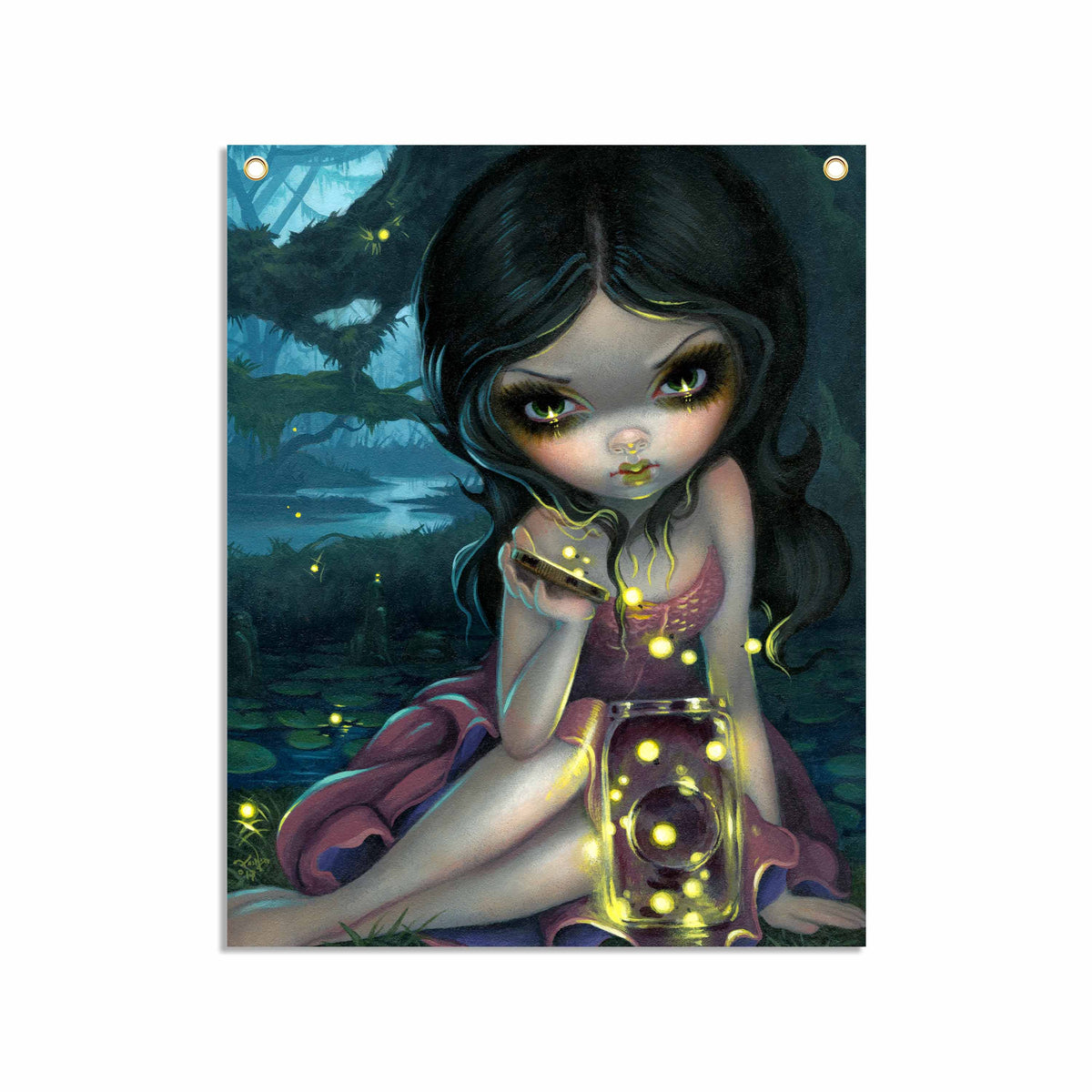 Releasing Fire Flies - Fabric Banner - artistvsart