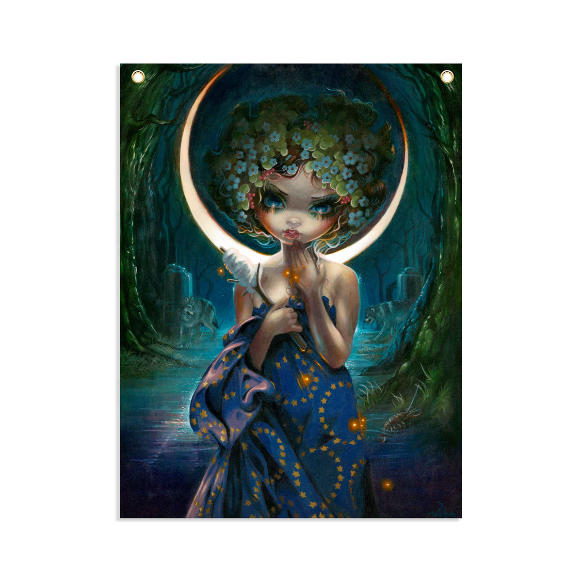 The Moon - Fabric Banner - artistvsart