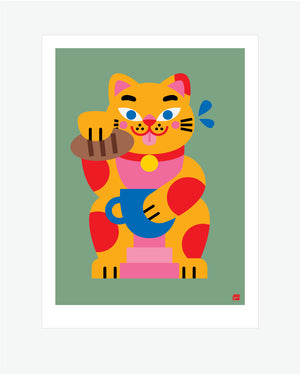 Lucky Cat (Coffee & Croissant)