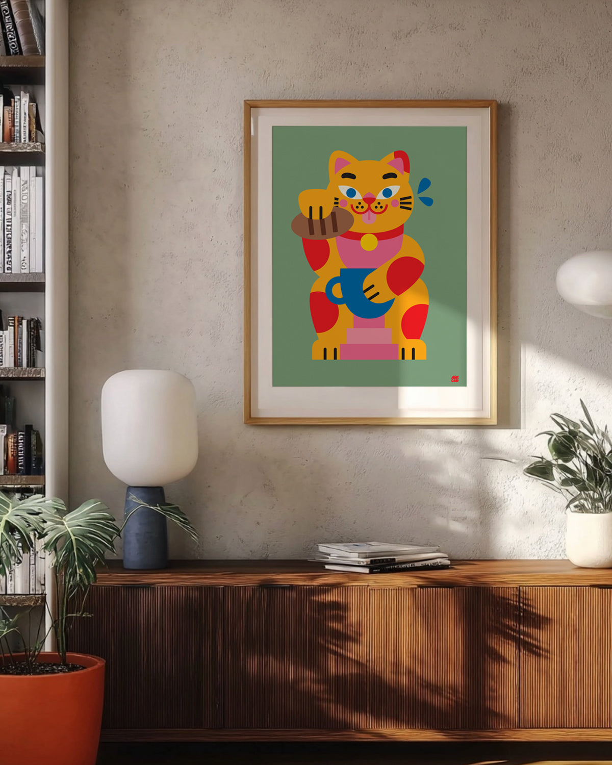 Lucky Cat (Coffee & Croissant)