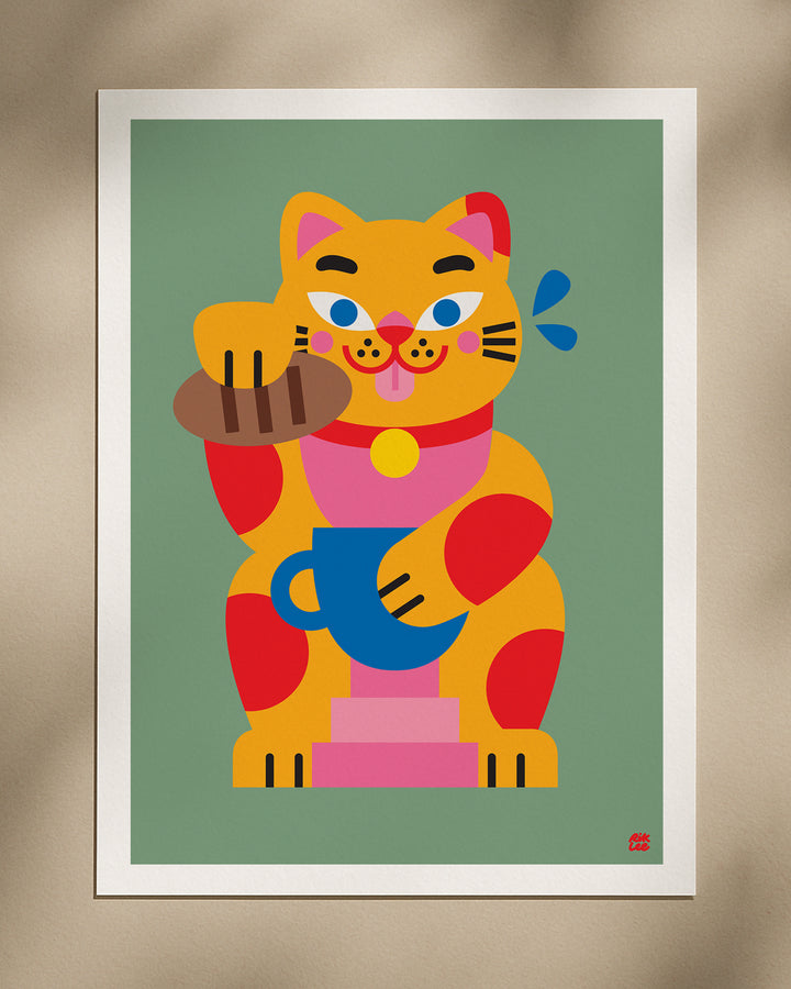 Lucky Cat (Coffee & Croissant)