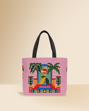 RIK LEE STUDIO TEMPLE OF THE DOG TOTE BAG