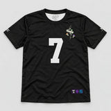 Jasmine Becket-Griffith jersey flat lay front with Artist vs Art inside neck label