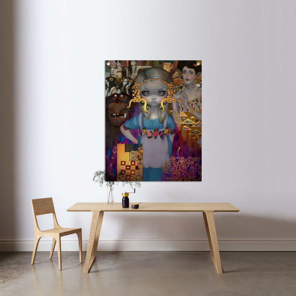 Alice In A Klimt Dream - Fabric Banner - artistvsart