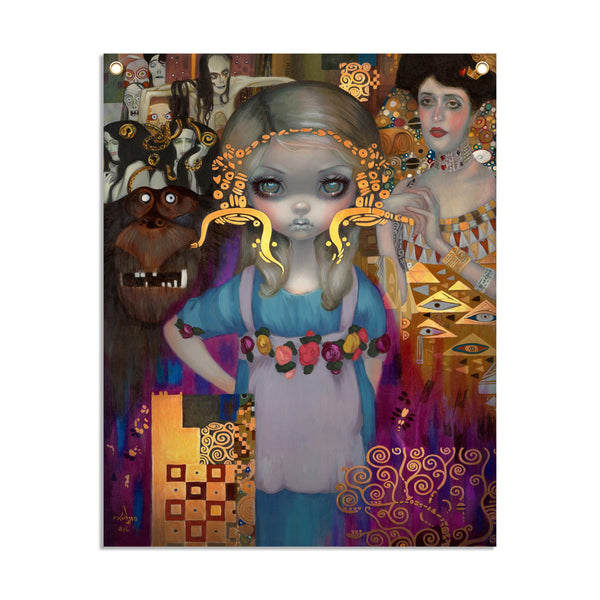 Alice In A Klimt Dream - Fabric Banner - artistvsart