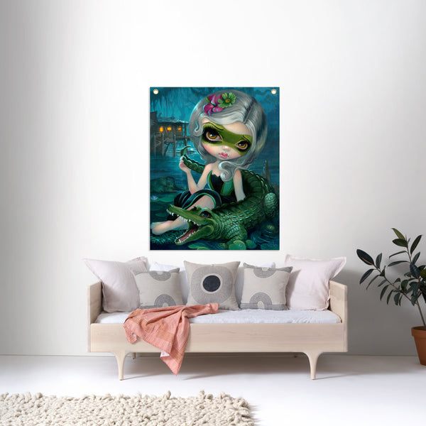Alligator Girl - Fabric Banner - artistvsart