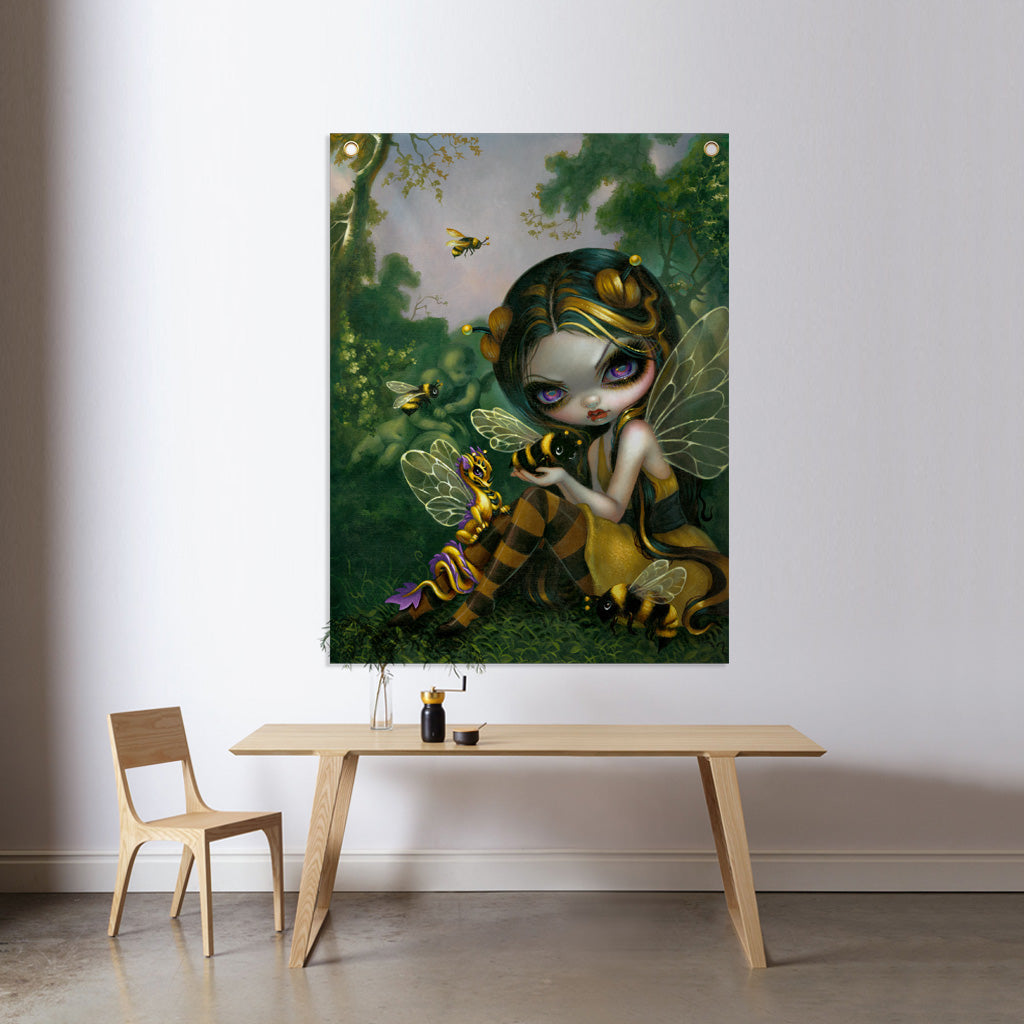 Bumblebee Dragonling - Fabric Banner - artistvsart