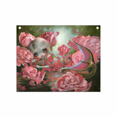 Mermaid With Roses - Fabric Banner - artistvsart