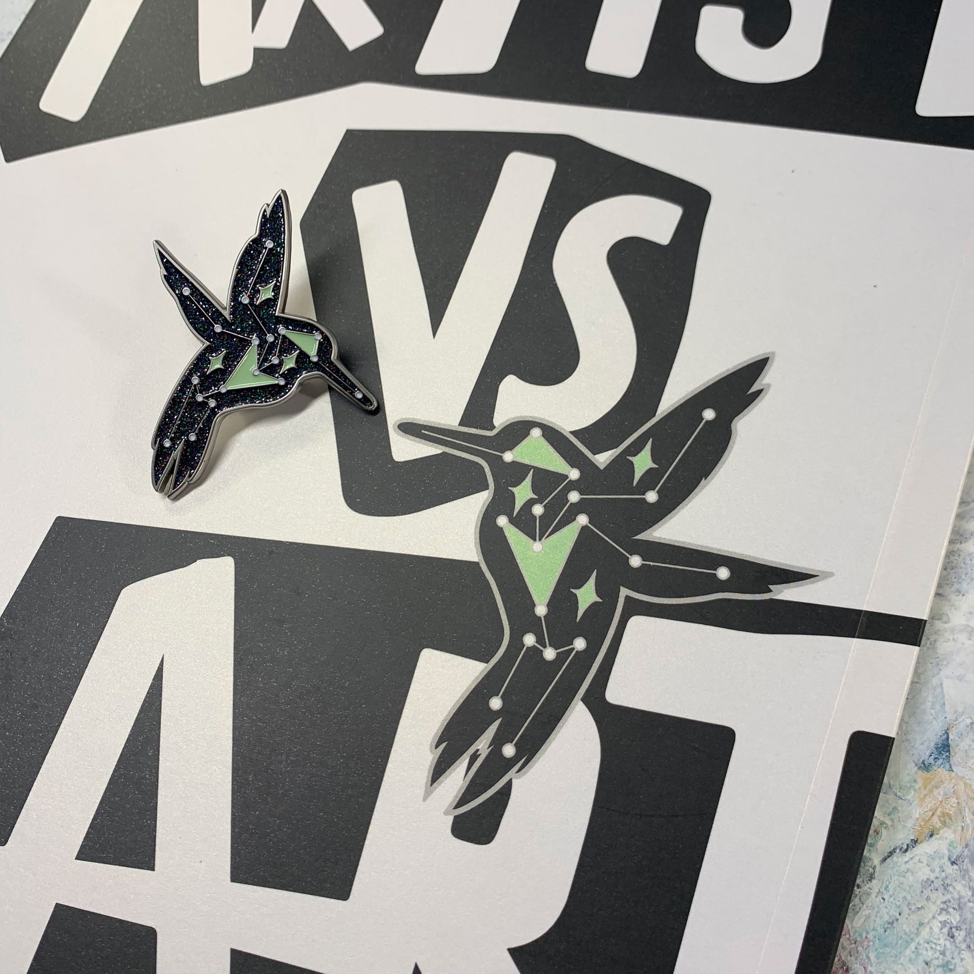 Constellation Hummingbird Pin only (Coloring Book Sold separately)