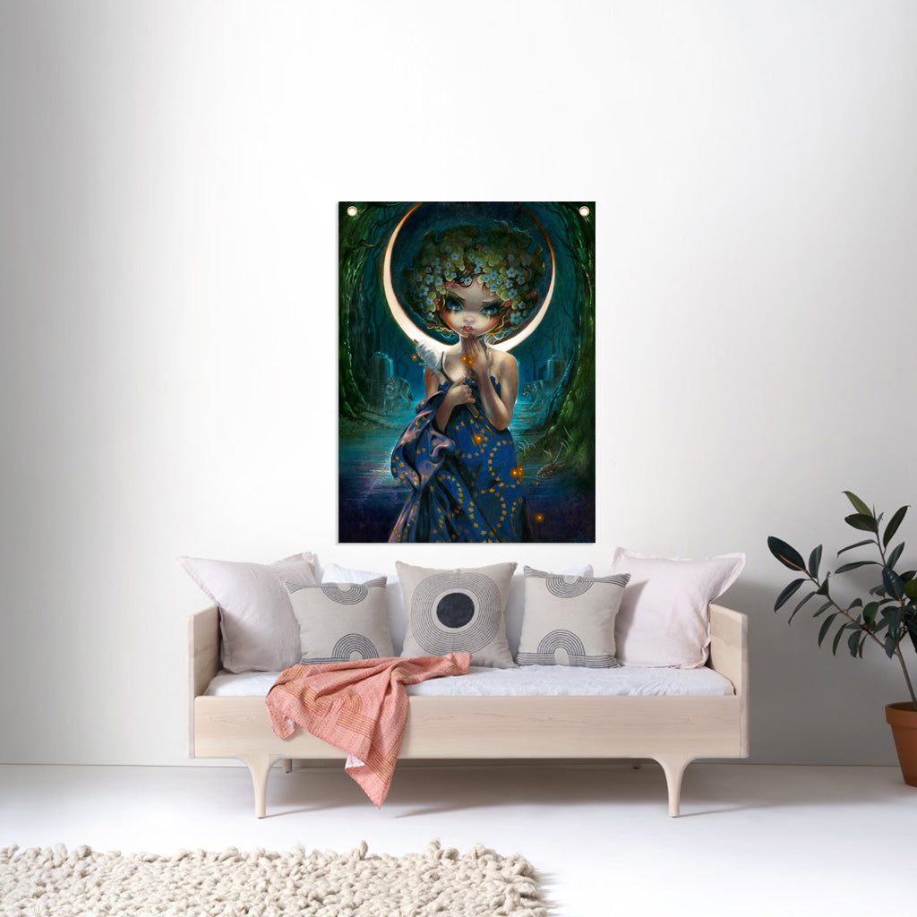 The Moon - Fabric Banner - artistvsart
